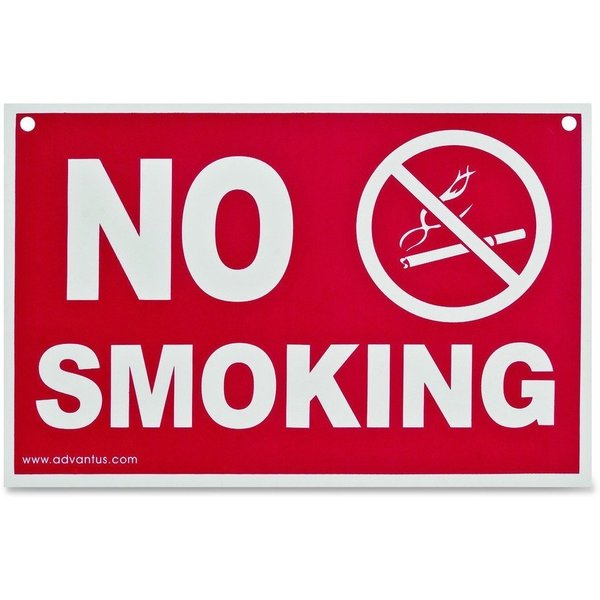 Advantus No Smoking Wall Sign, 12" Height, 8" Width, Plastic AVT83639